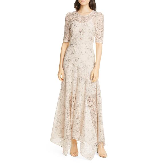 Veronica Beard Dresses & Skirts - Veronica Beard Balsam Eyelet Floral Chiffon Maxi Dress Size 8